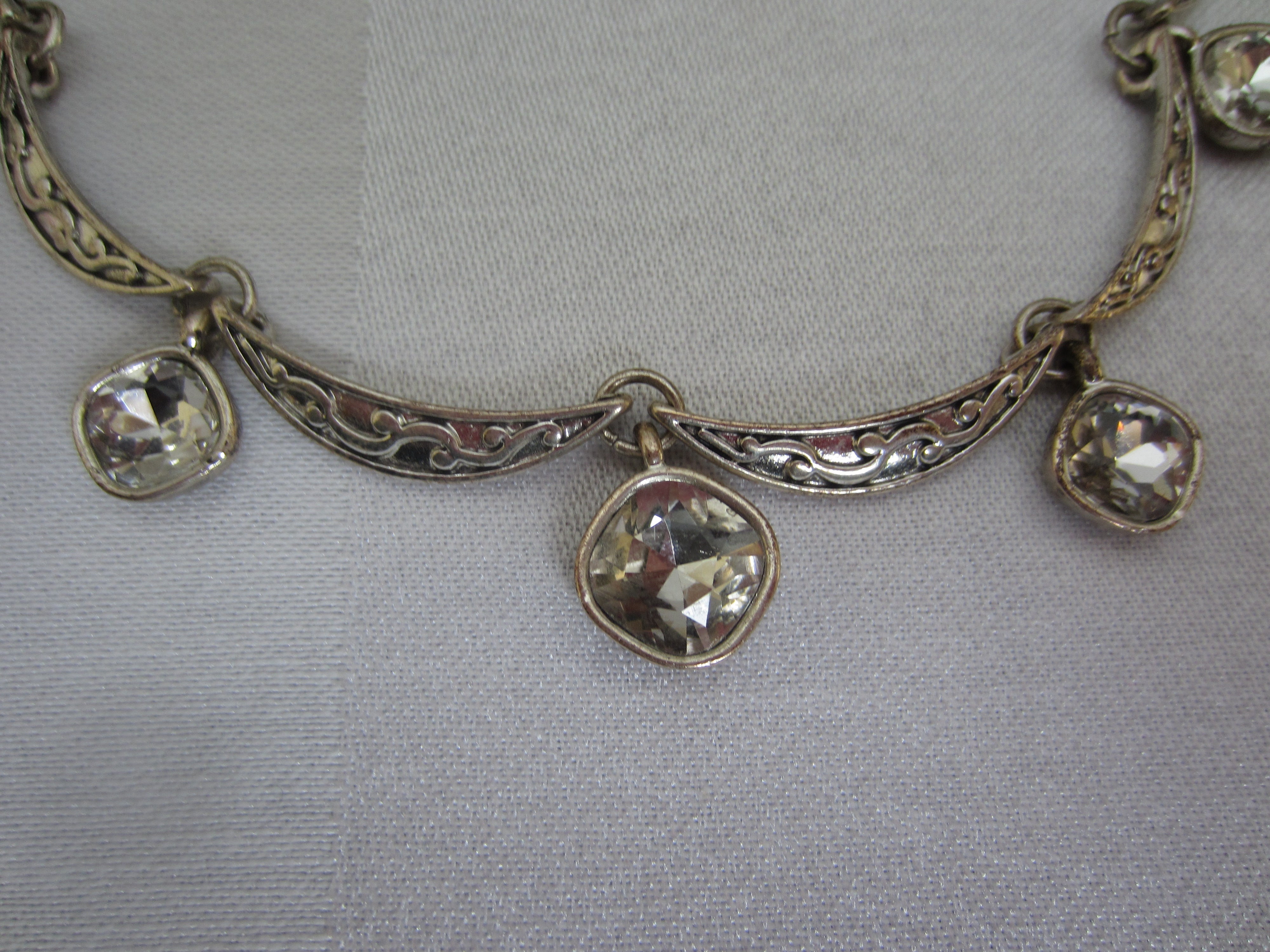 Vintage Crown Trifari Crystal Pave Set Necklace