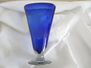 Cobalt Blue Hand blown Glass Vase