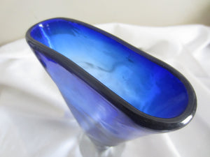 Cobalt Blue Hand blown Glass Vase
