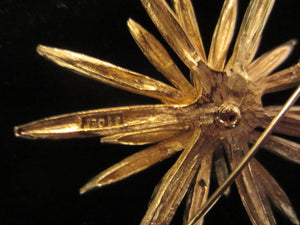 Gold Tone Starburst Pin Brooch Signed Boucher
