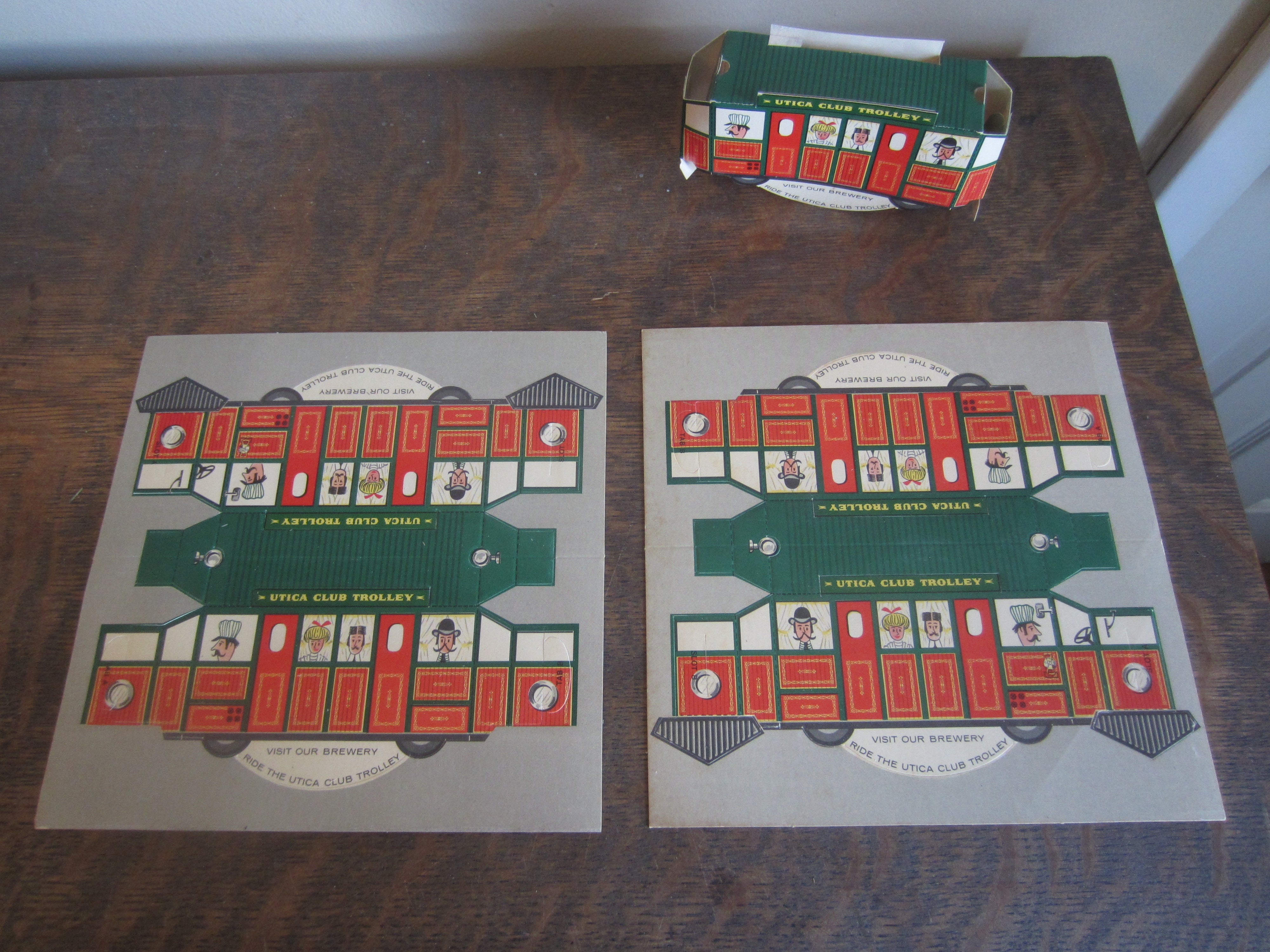 Vintage West End Brewery Utica Club Trolley Paper Model