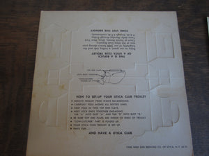 Vintage West End Brewery Utica Club Trolley Paper Model