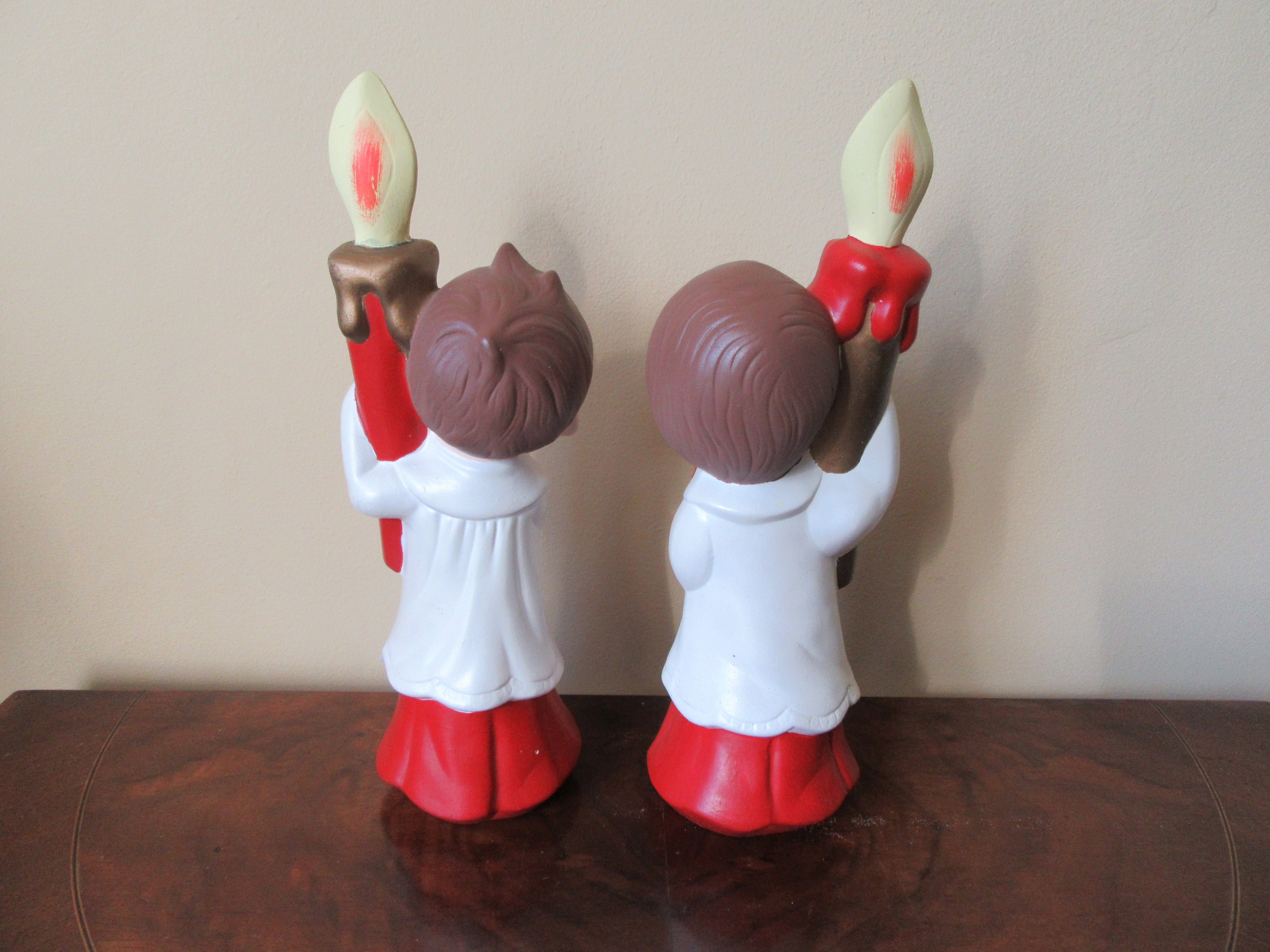 Pair of Vintage Ceramic Caroler's Holding Candles