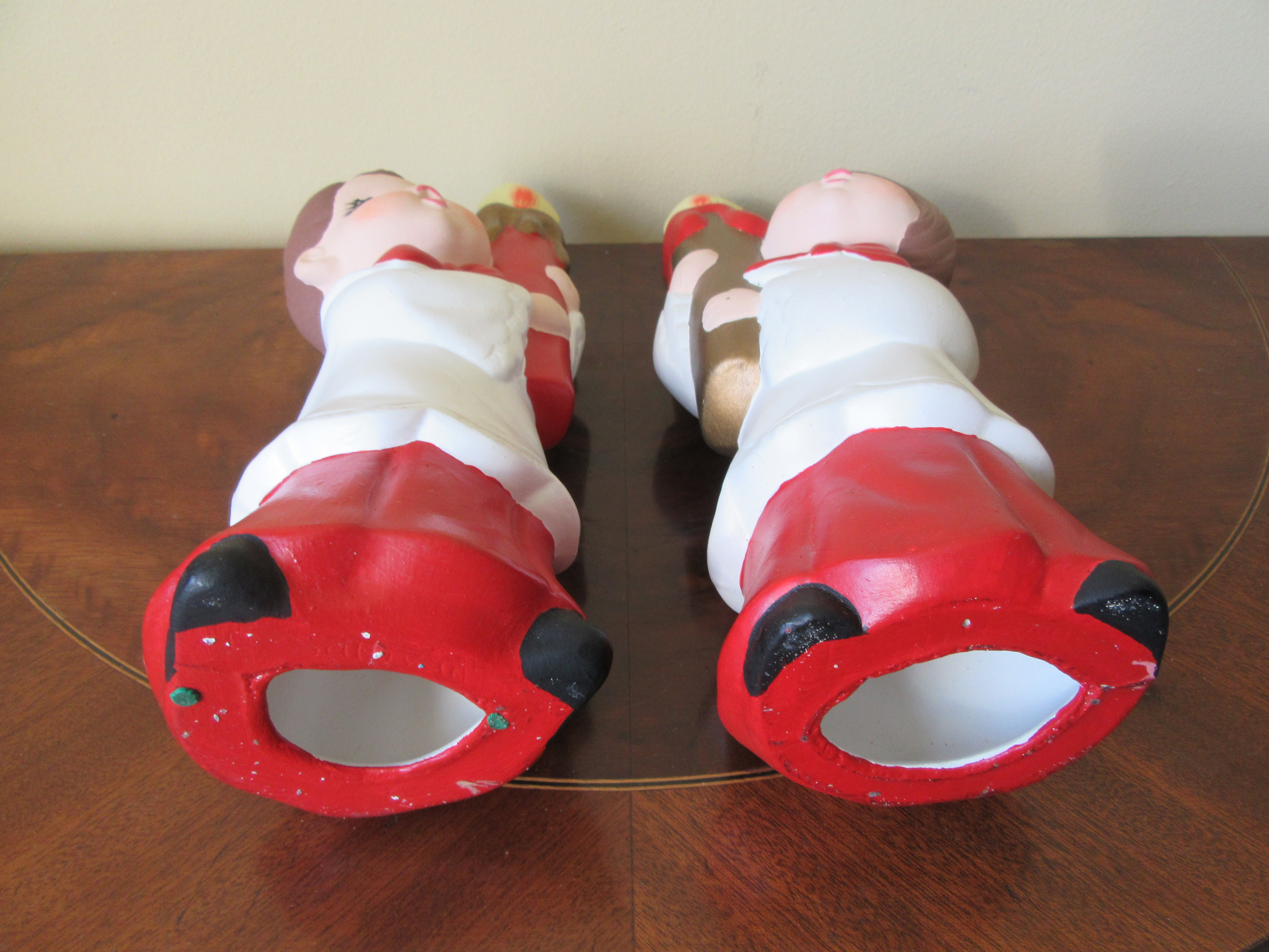 Pair of Vintage Ceramic Caroler's Holding Candles