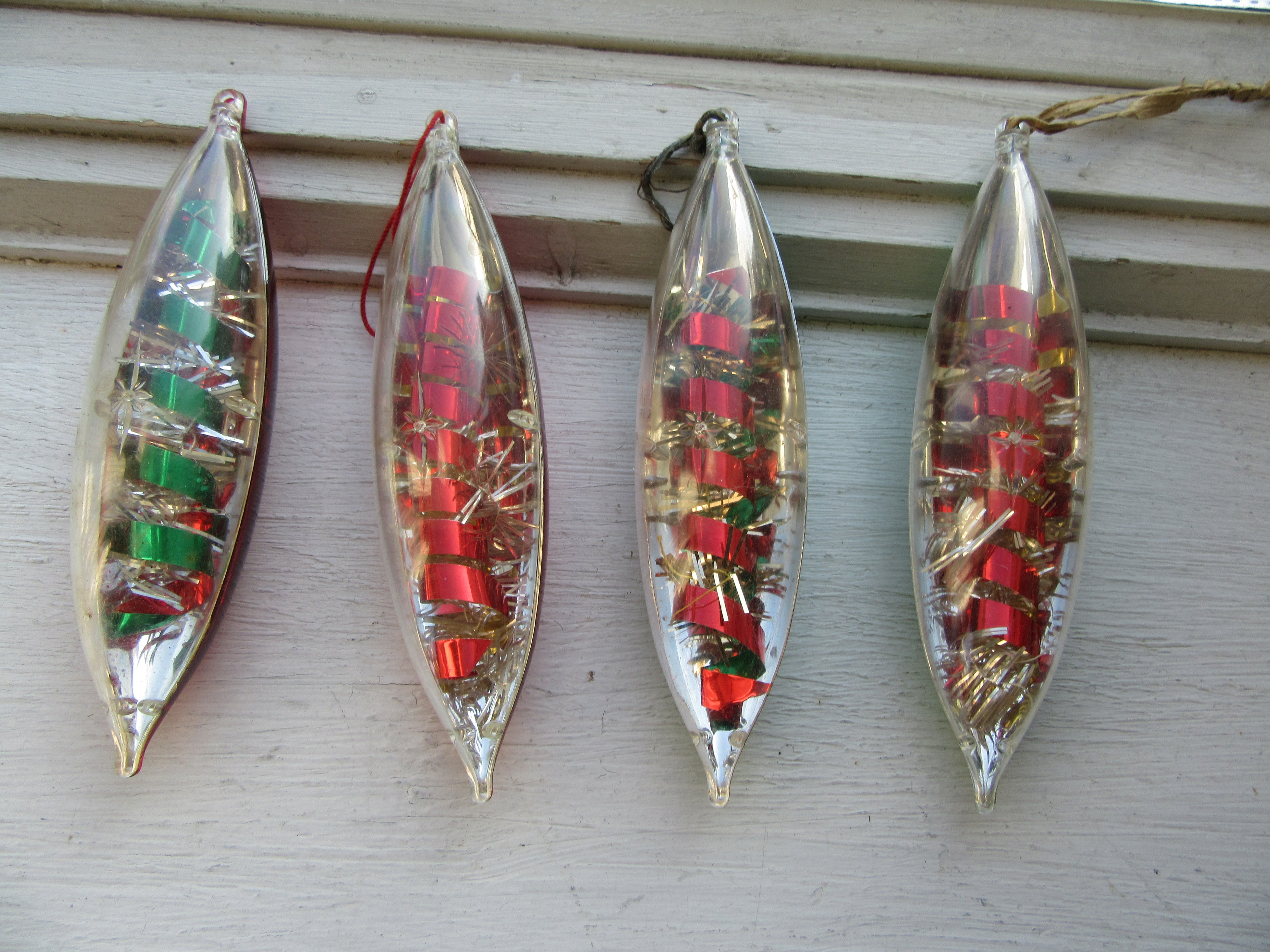 Vintage Jewel Brite Ornaments Set of 4