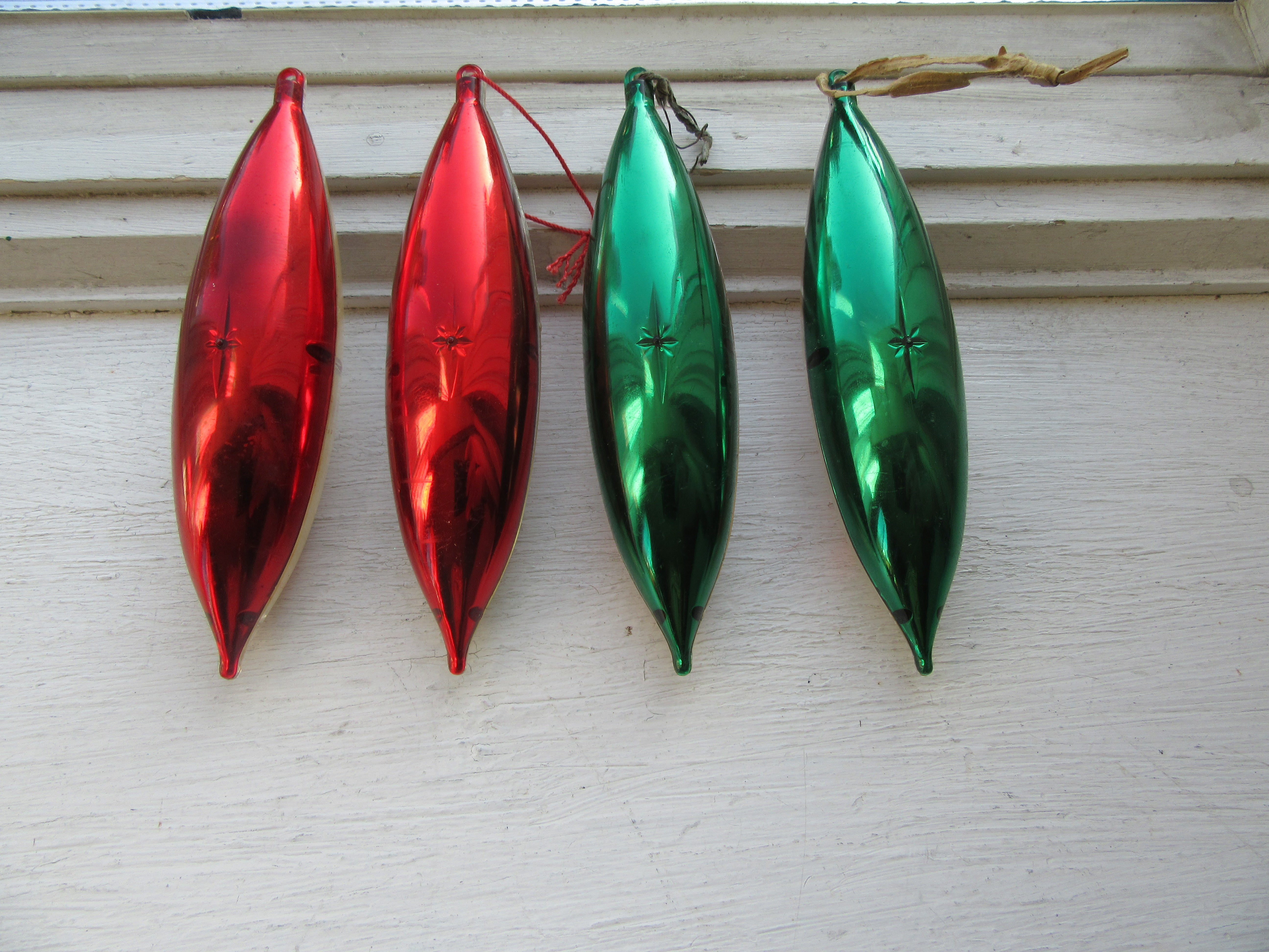 Vintage Jewel Brite Ornaments Set of 4
