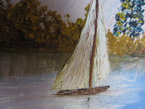 Sailing in Autumn Original Signed Oil Painting