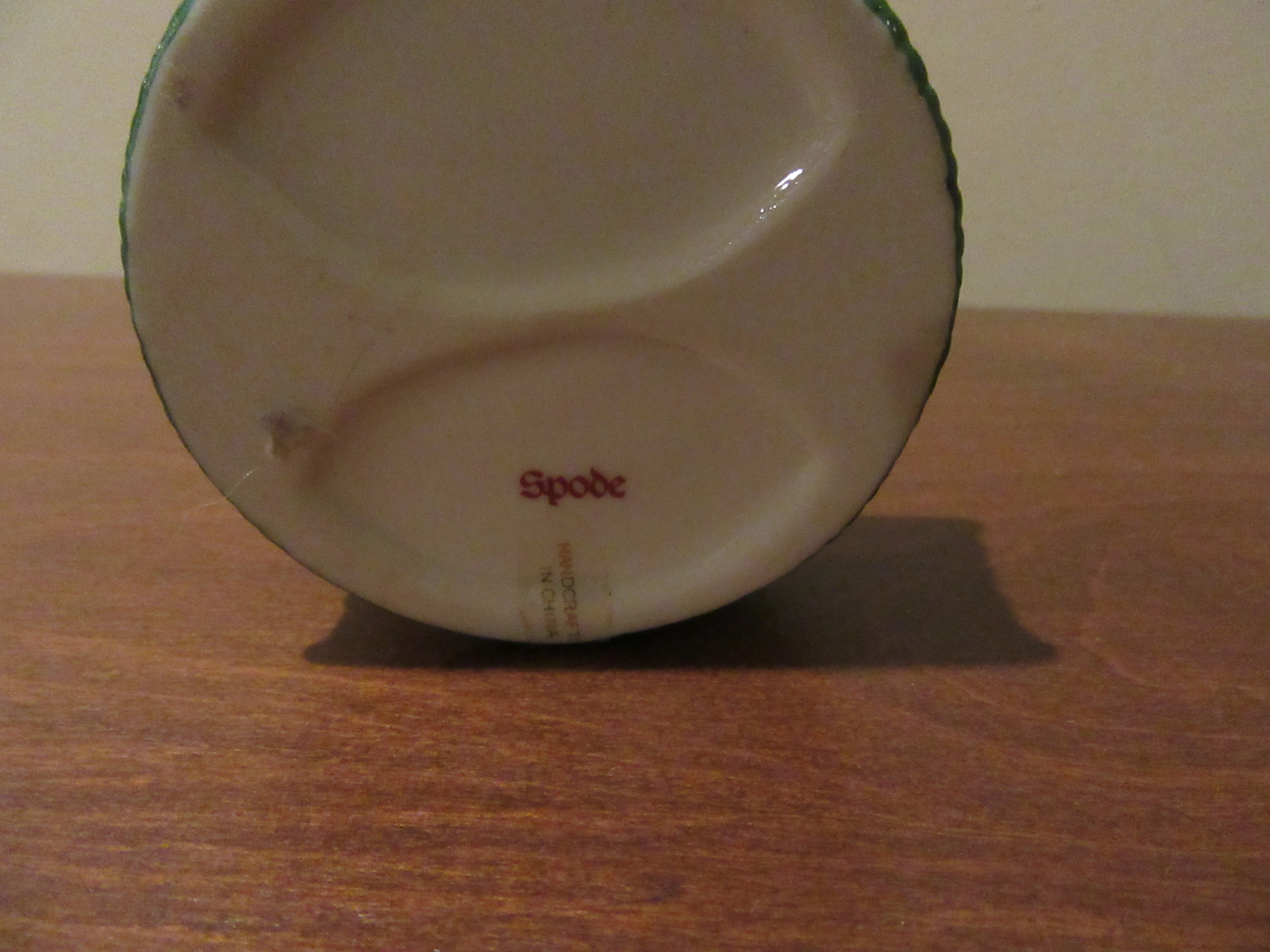 SPODE Puppy in Basket Porcelain Ornament