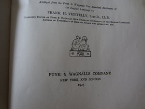 Funk & Wagnalls Practical Standard Dictionary 1925