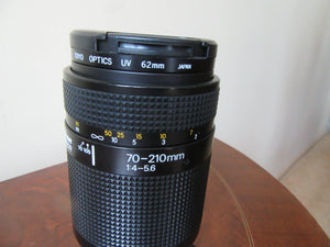 Nikon AF Nikkor 70-210mm 1:4-5.6with Toyo Optics UV 62 mm Filter