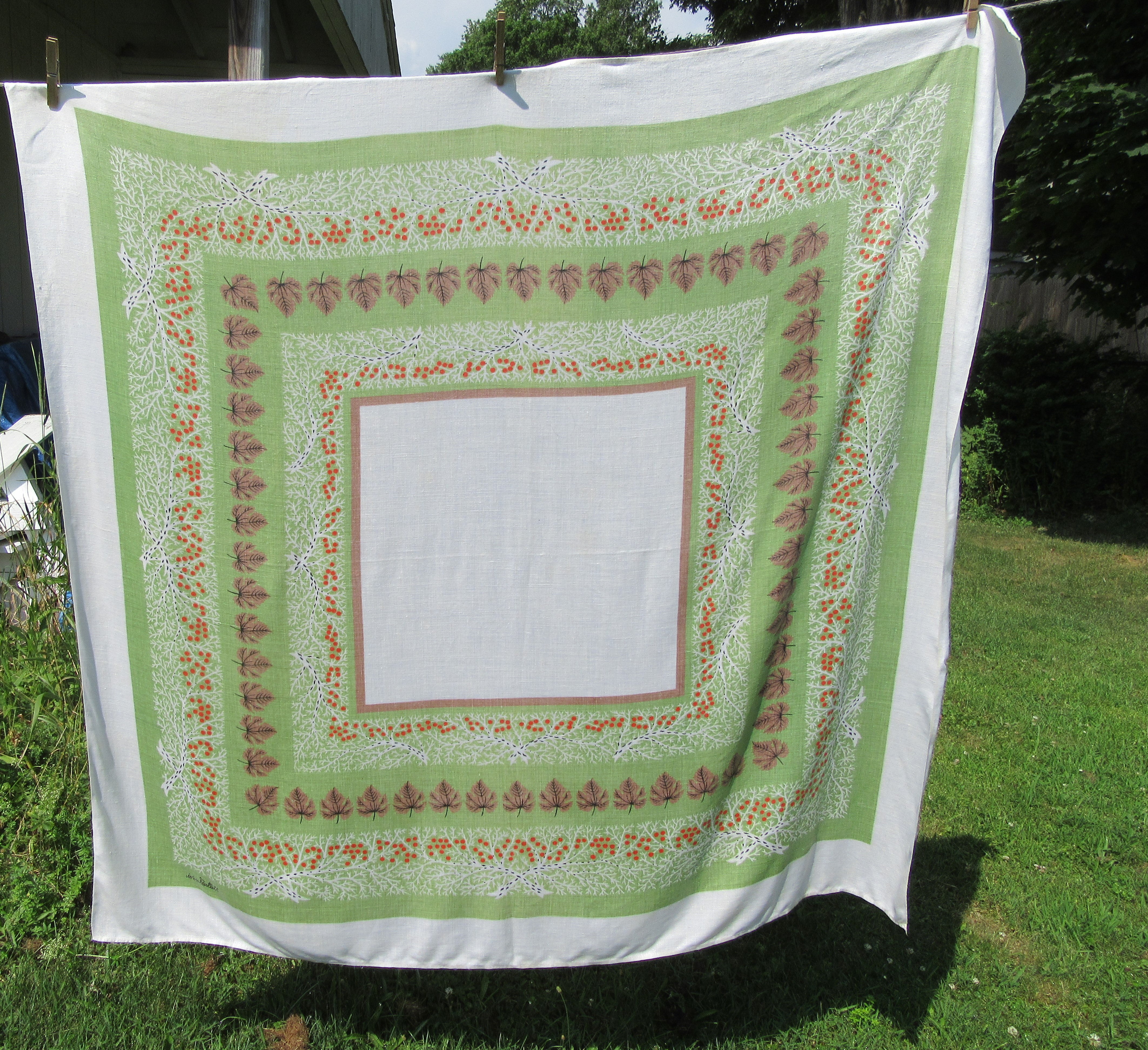Vintage Ivan Bartlett Autumn Square Tablecloth