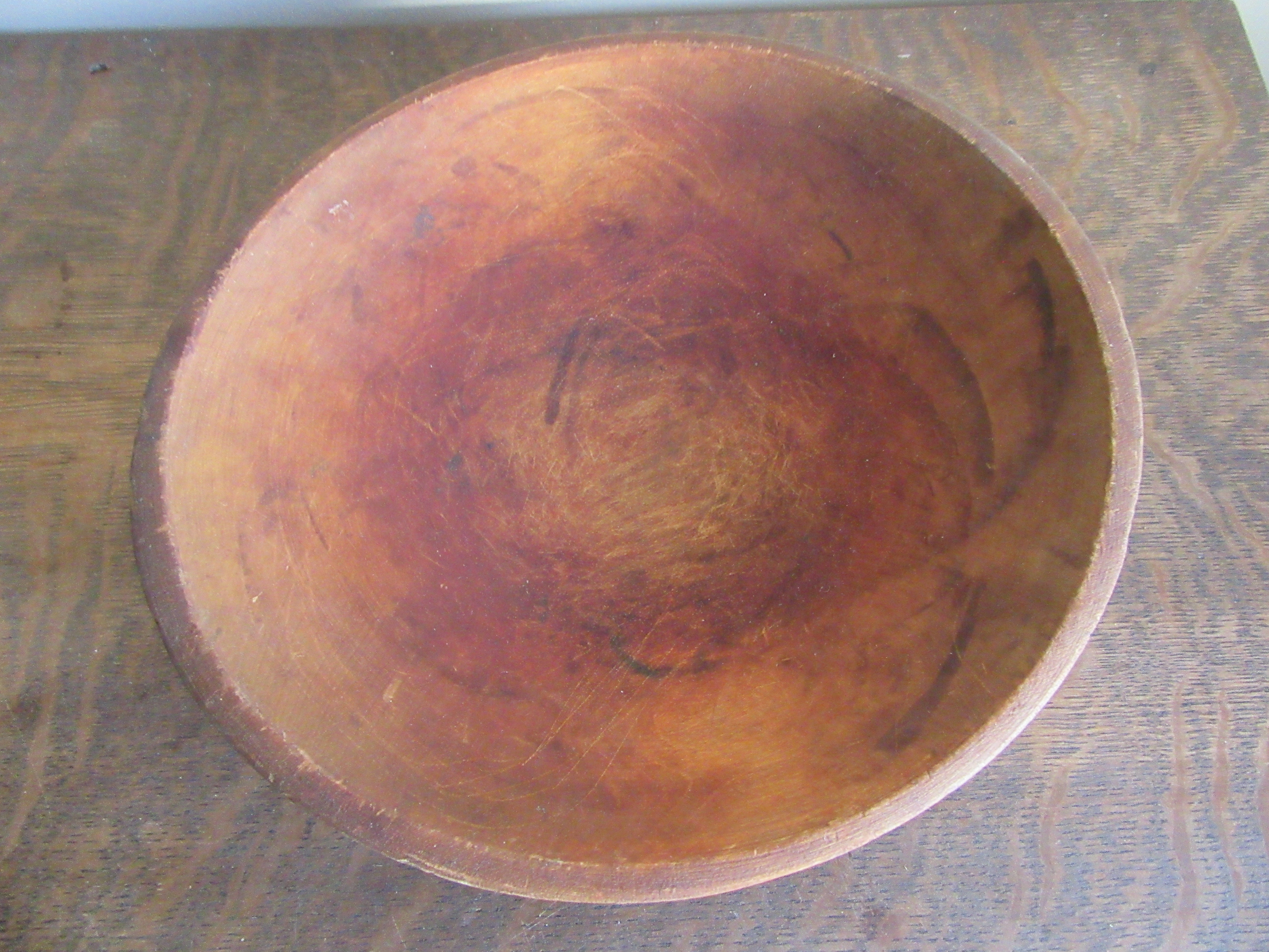 Vintage Munising Primitive Wood Dough Bowl 9.5"