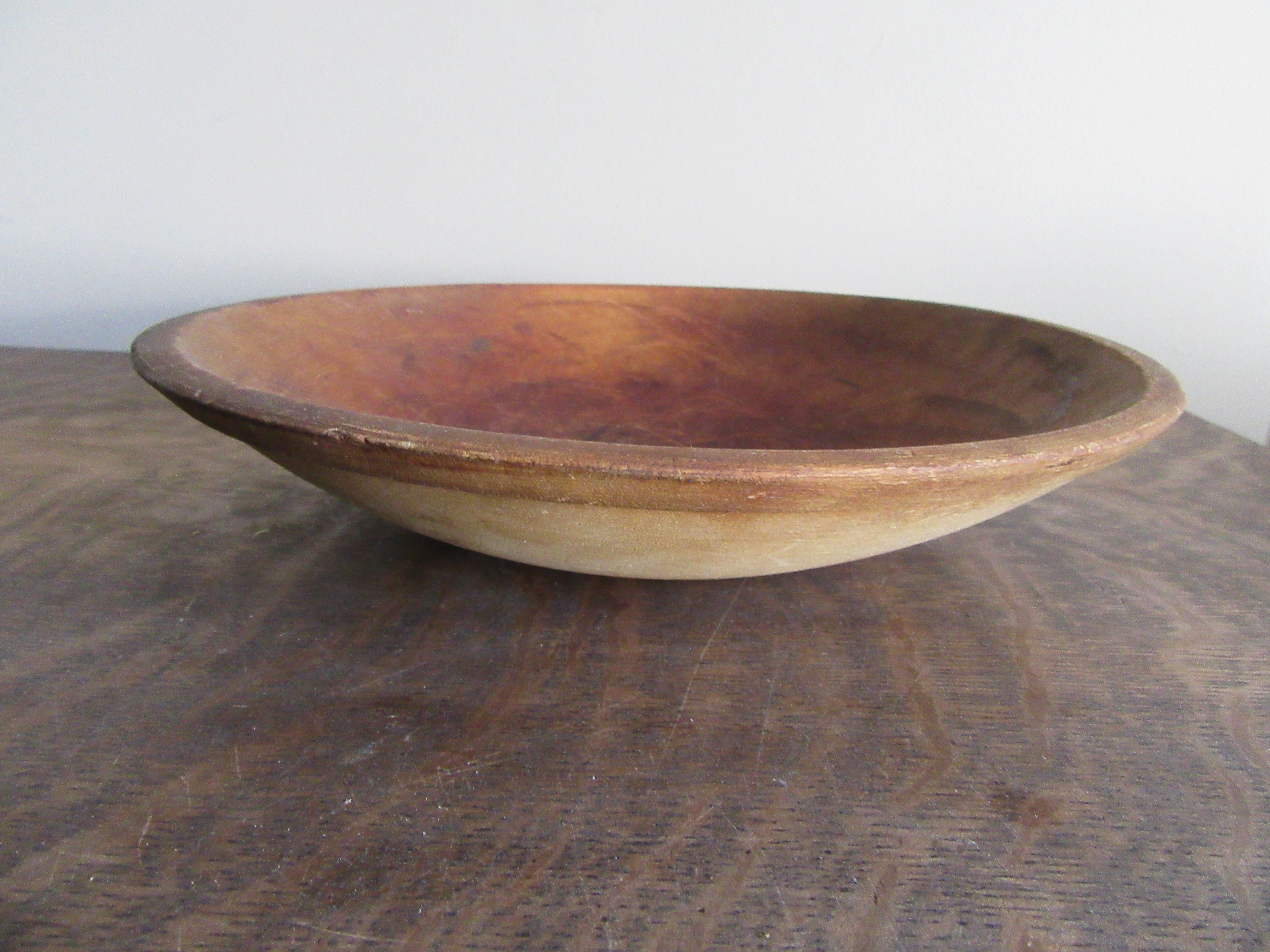 Vintage Munising Primitive Wood Dough Bowl 9.5"