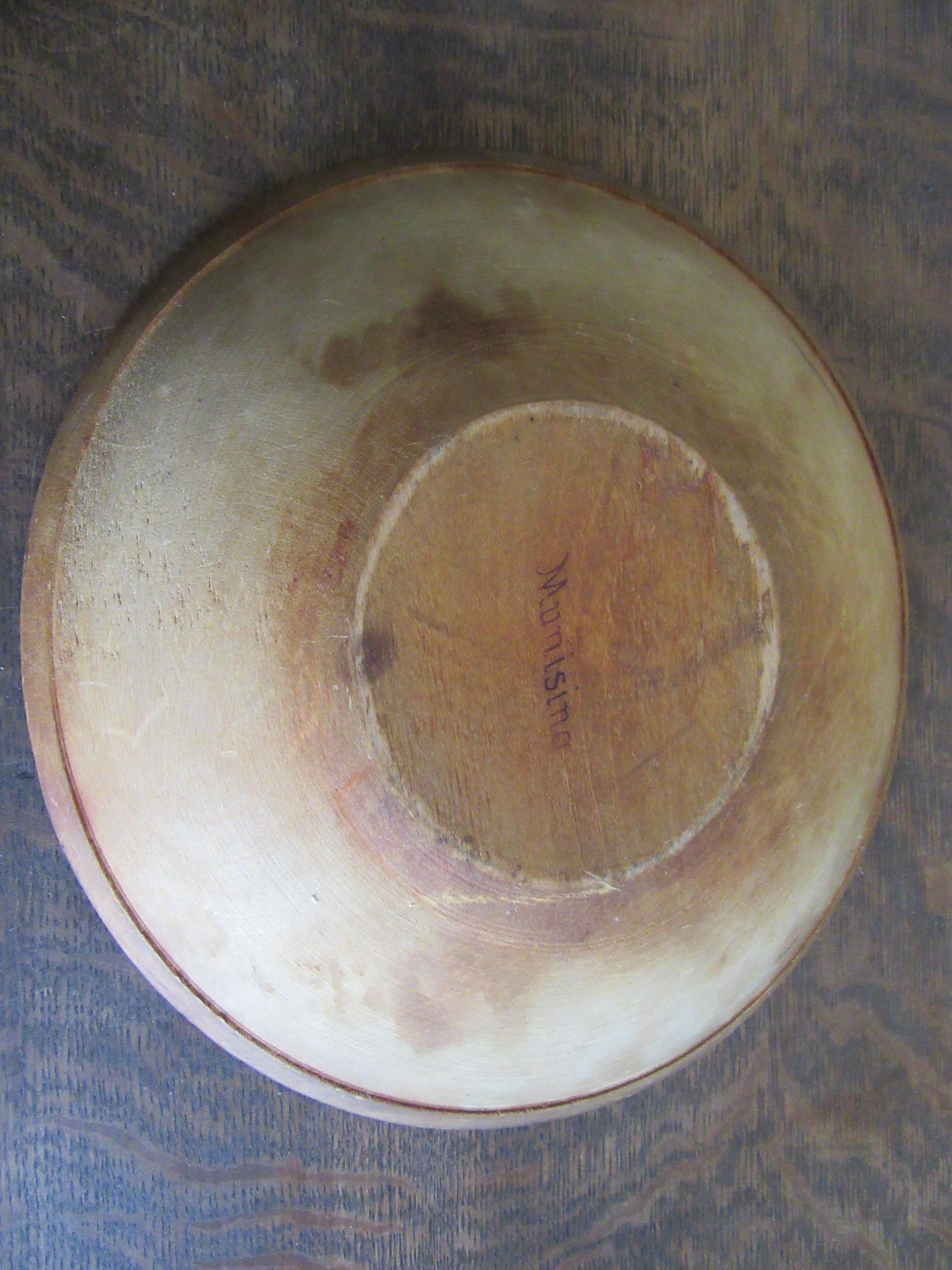 Vintage Munising Primitive Wood Dough Bowl 9.5"