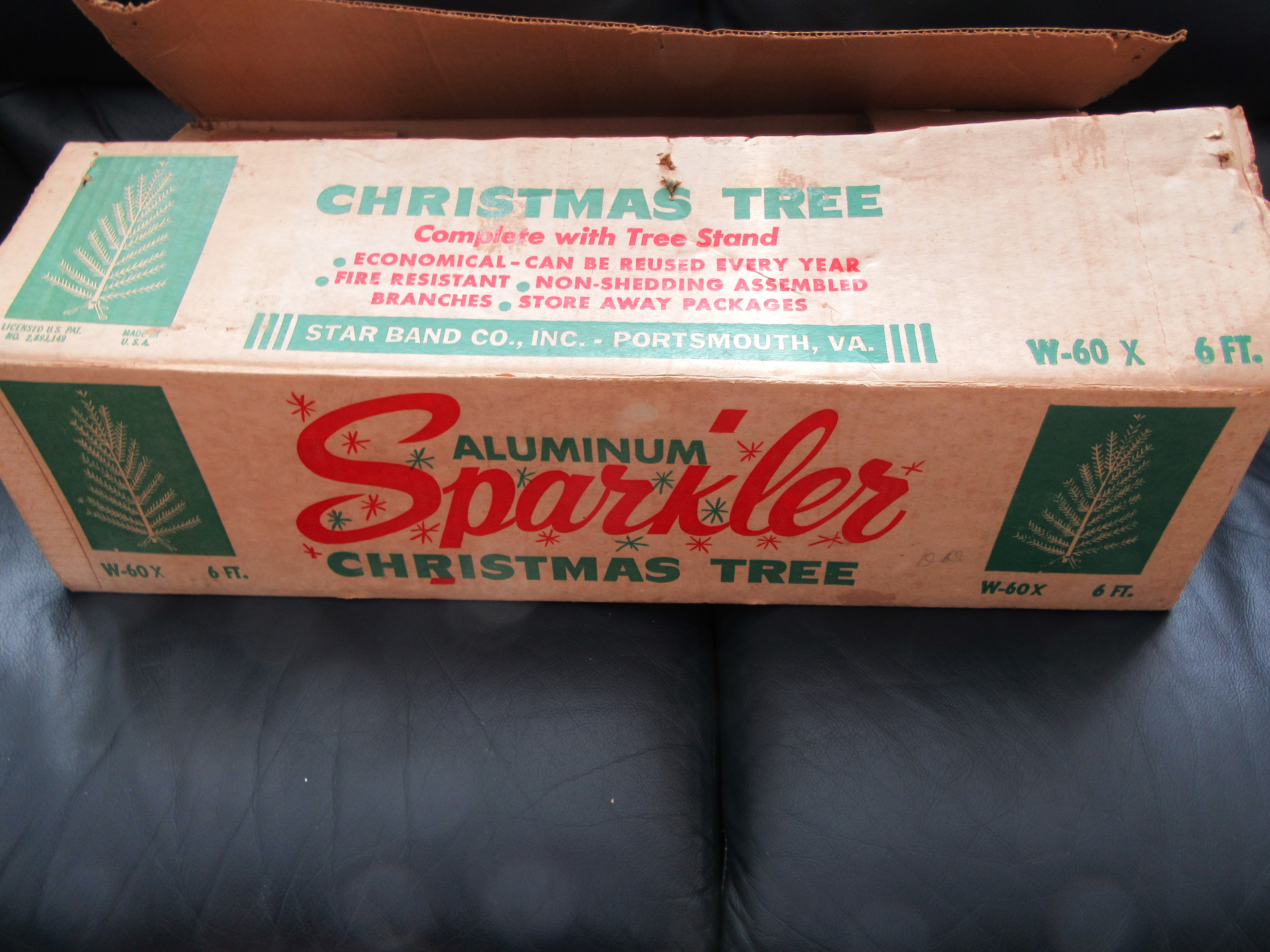 6ft Vintage Sparkler Aluminum Christmas Tree with Original Box