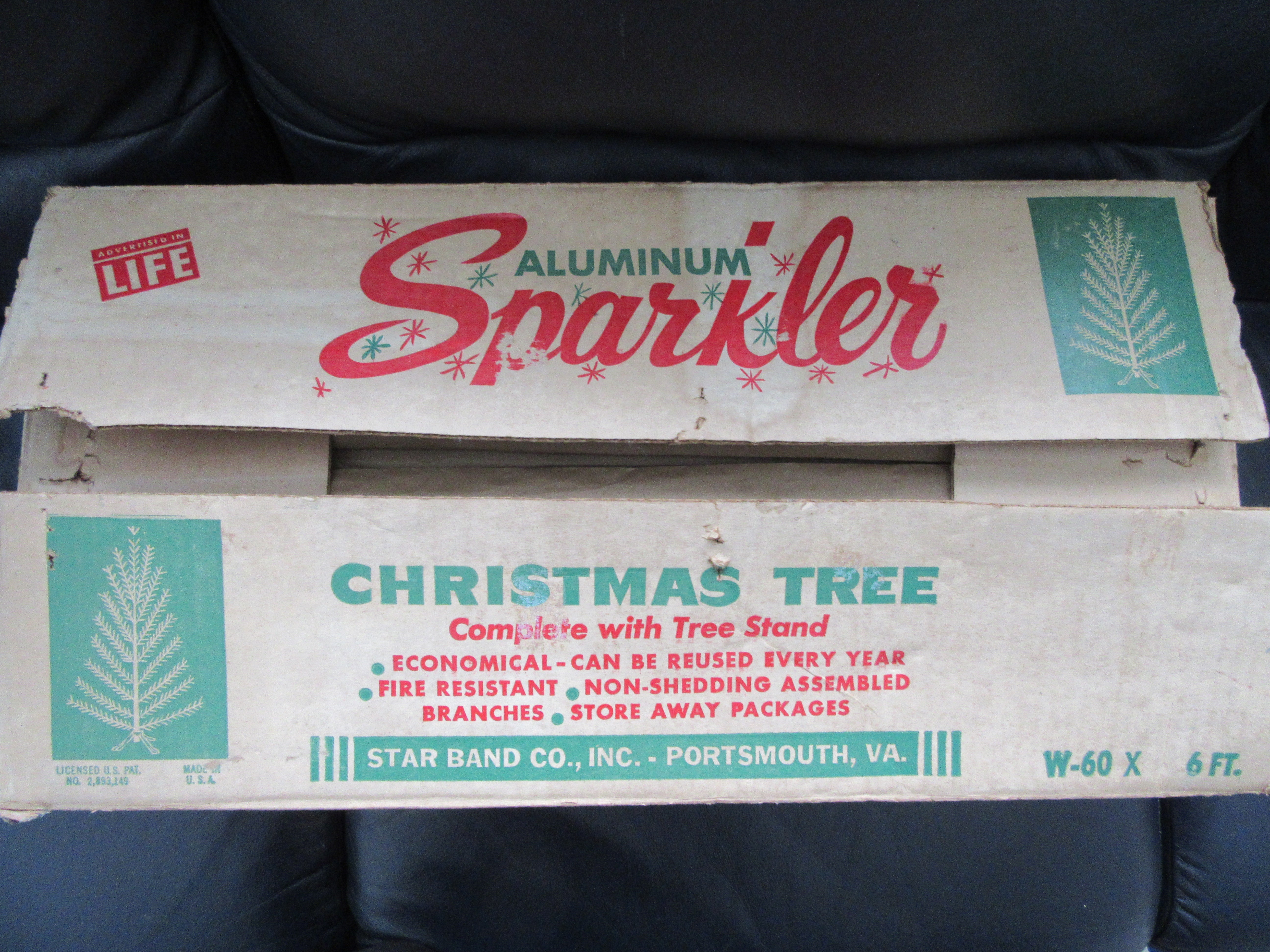 6ft Vintage Sparkler Aluminum Christmas Tree with Original Box