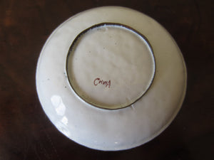 White Enameled Copper Display Trinket Bowl/Dish
