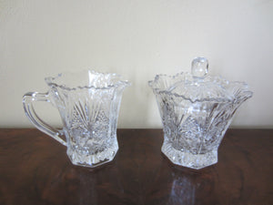 American Glass Creamer and Sugar