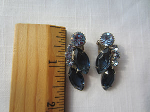 Vintage Crystal Blue Earrings