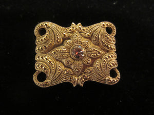 Ornate Gold Tone Art Deco Style Pin