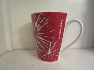 Starbucks 2014 Red Starburst Abstract 12 Ounce Ceramic Mug