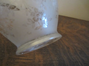 Small Frosted Antique Shade with Flowers, Ribbons and Lions