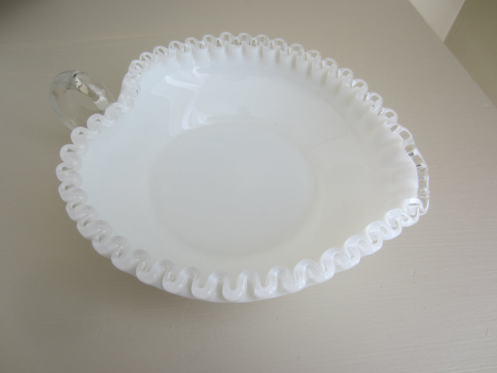 Heart Shape Fenton Dish with Ruffled Edge