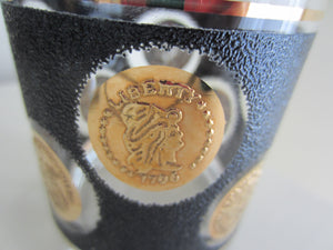 Black and Gold Mid Century Modern Barware Glass Set