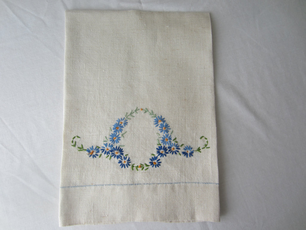 Vintage Embrodered Linen Tea Towel