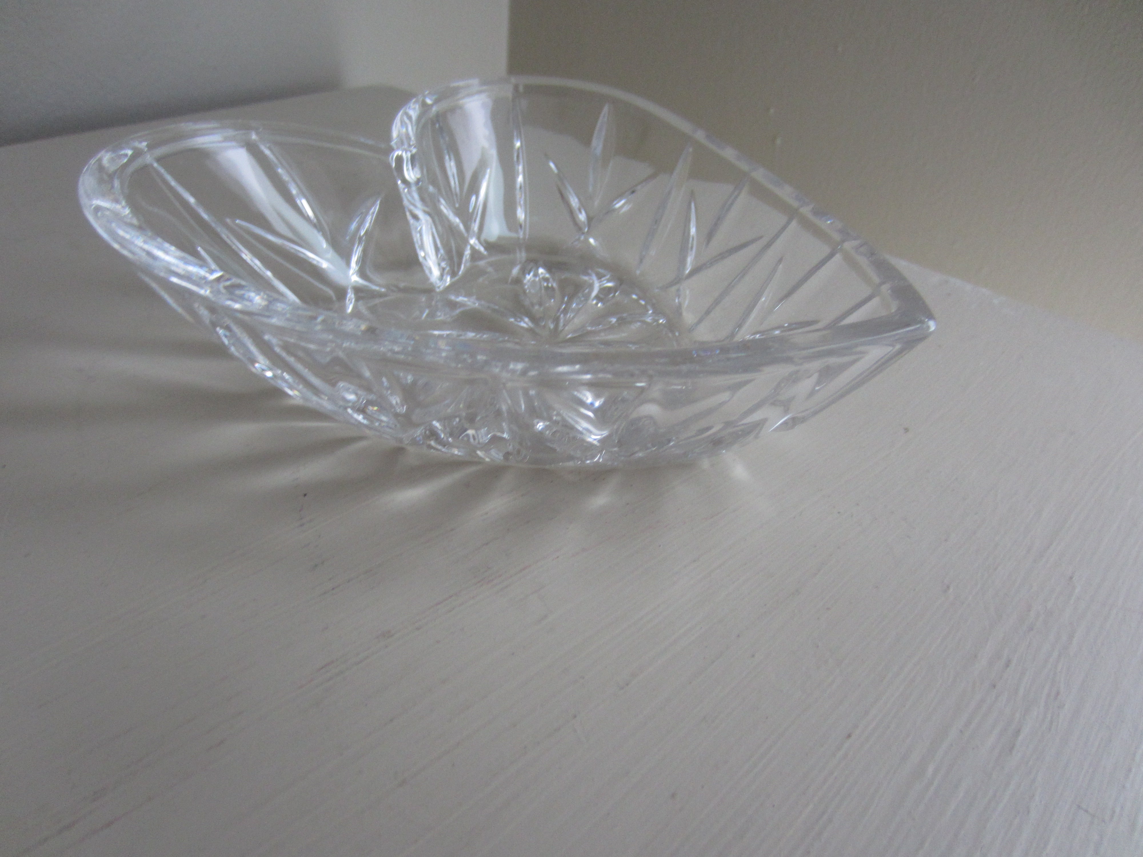 Heart Shape Lead Crystal Candy Dish