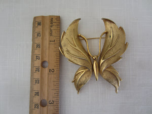 Large Gold Tone Butterfly Brooch/Pin