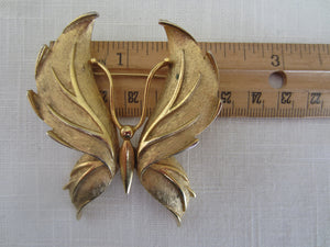 Large Gold Tone Butterfly Brooch/Pin