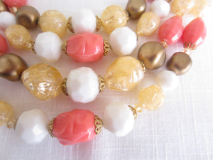 Vintage Multi Strand Beaded Necklace and Earrings Set