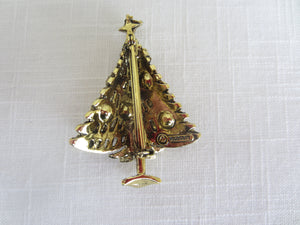 Hollycraft Vintage Christmas Tree Brooch