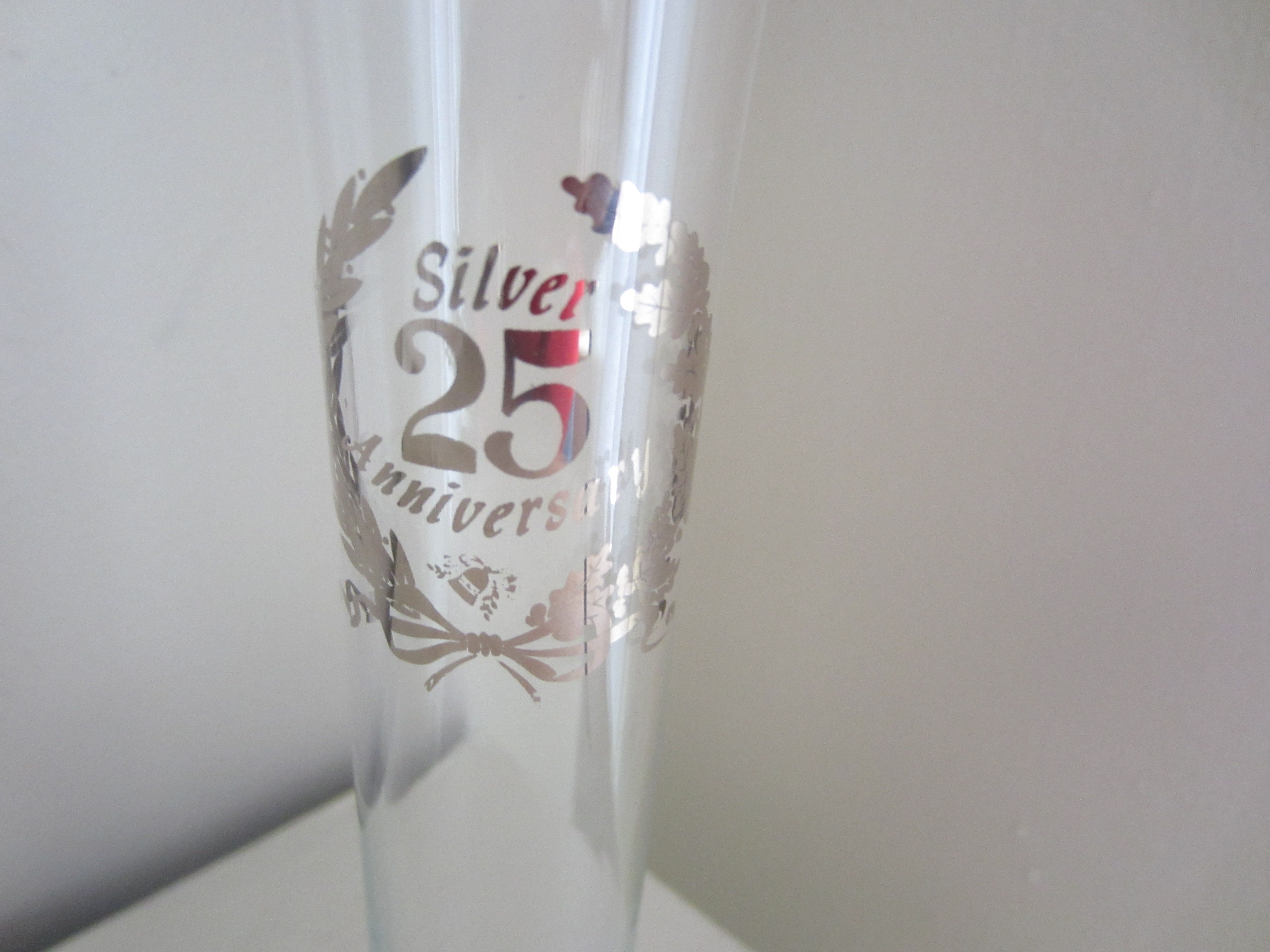 25th Anniversary Glass Vase