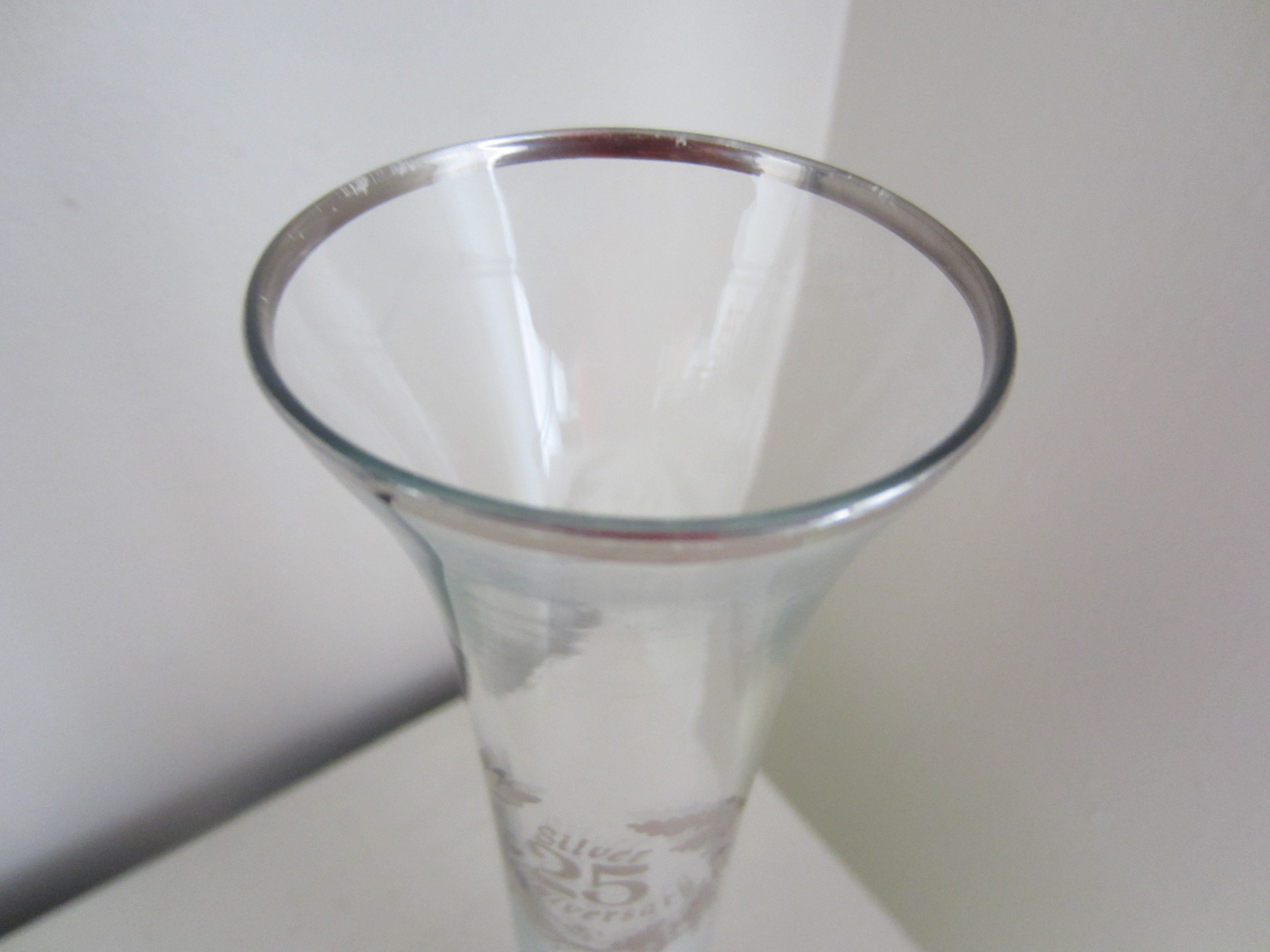 25th Anniversary Glass Vase