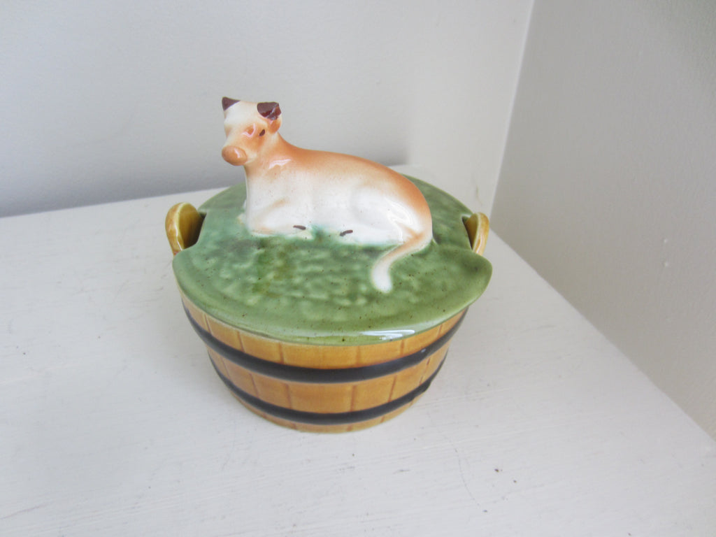 Vintage Covered Butter Dish Made in Portugal