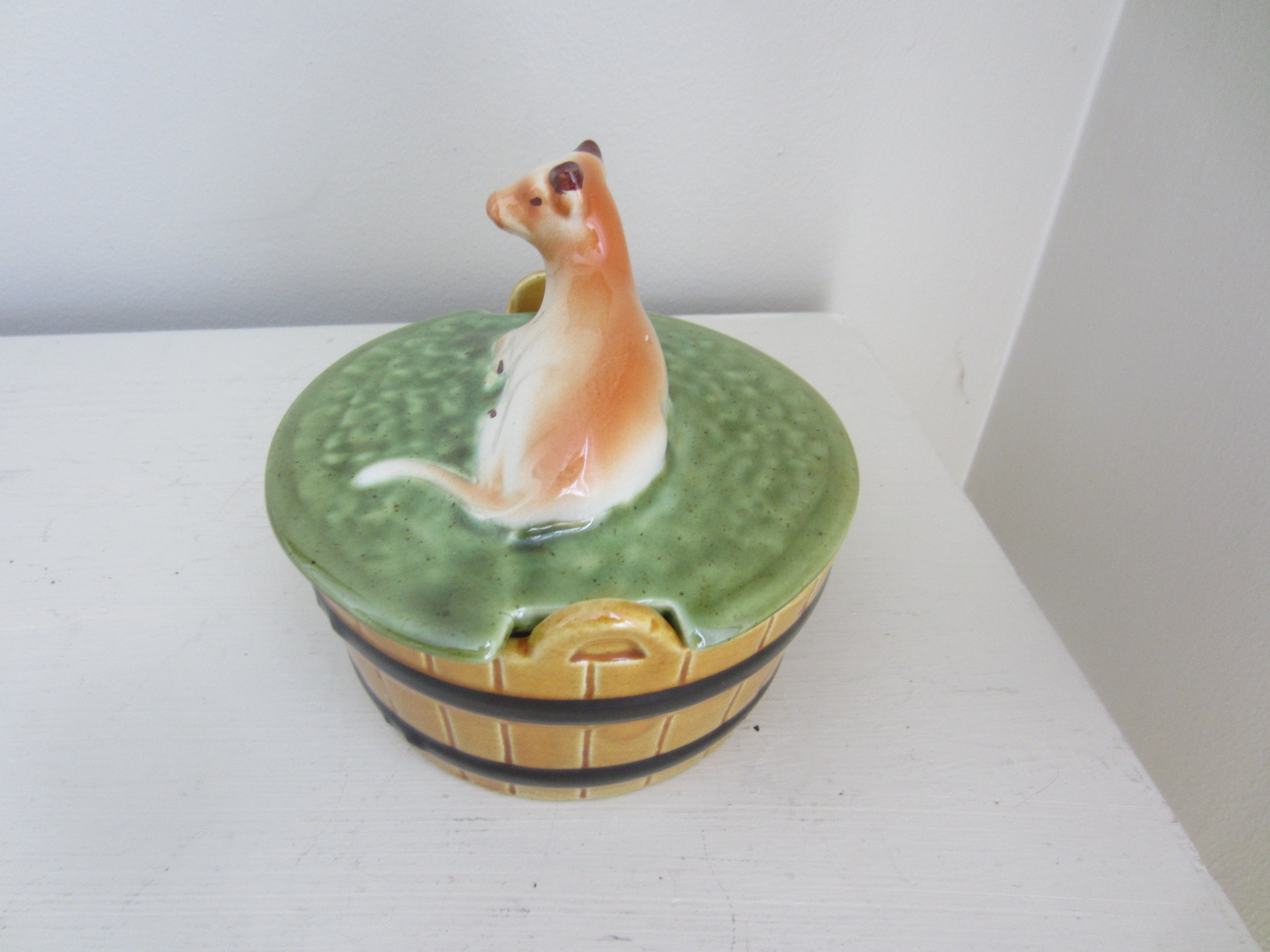 Vintage Covered Butter Dish Made in Portugal