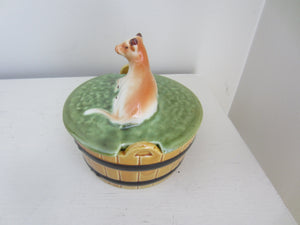 Vintage Covered Butter Dish Made in Portugal