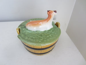Vintage Covered Butter Dish Made in Portugal