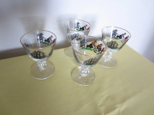 Vintage Libbey Treasure Island Pirate Ship Glasses Set of 4