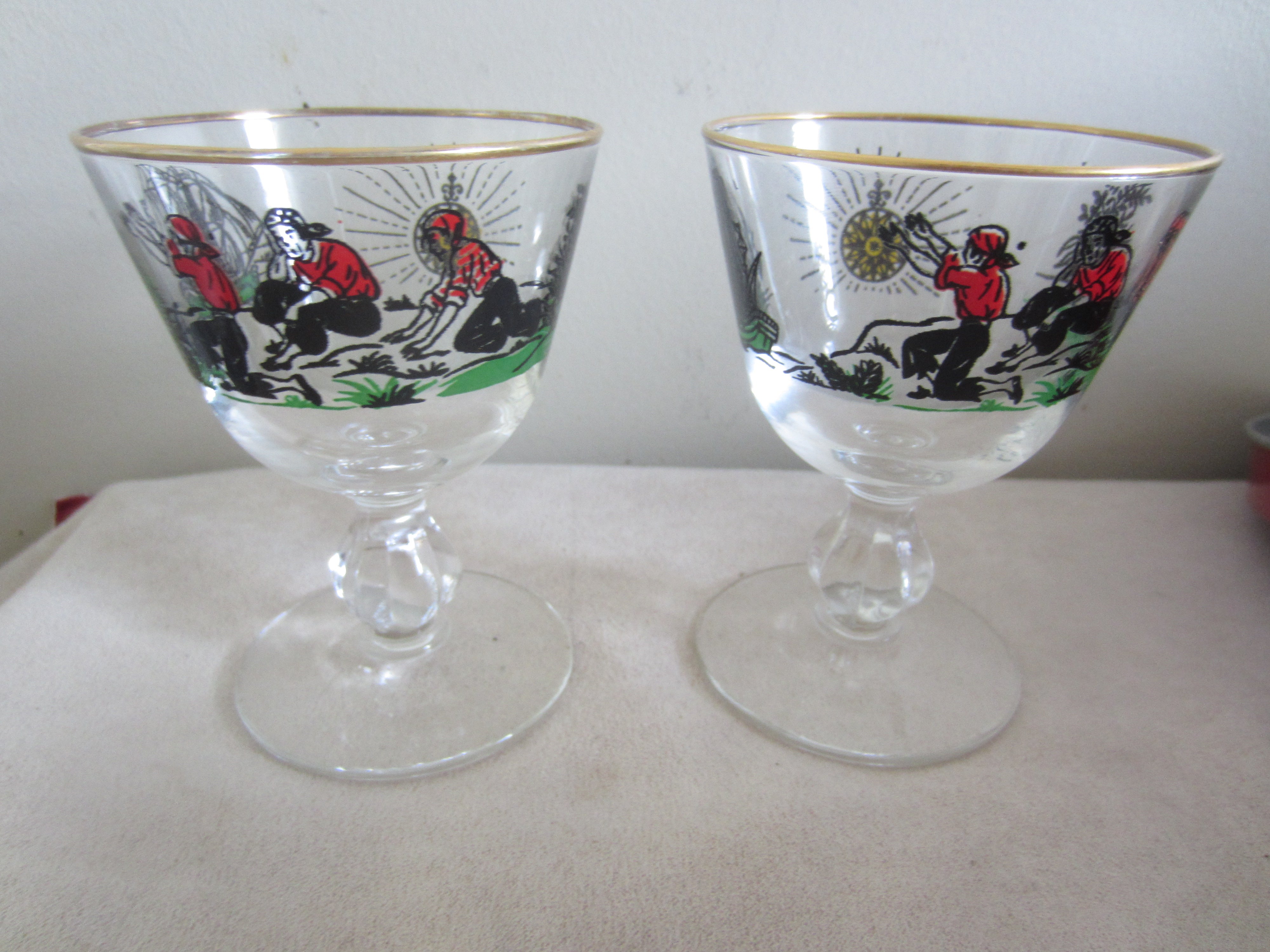 Vintage Libbey Treasure Island Pirate Ship Glasses Set of 4