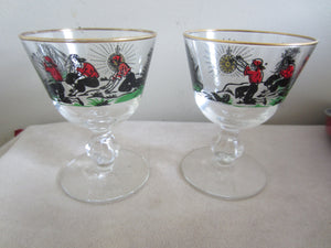 Vintage Libbey Treasure Island Pirate Ship Glasses Set of 4