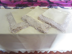 Large Golden Yellow Oblong Tablecloth and napkin set