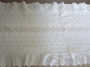 White Cotton Eyelet Dresser Scarf Set