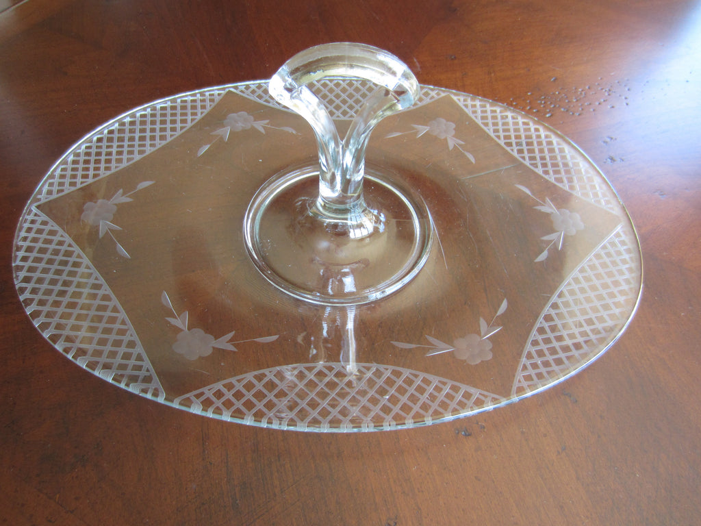 Clear Depression Glass Serving Tray