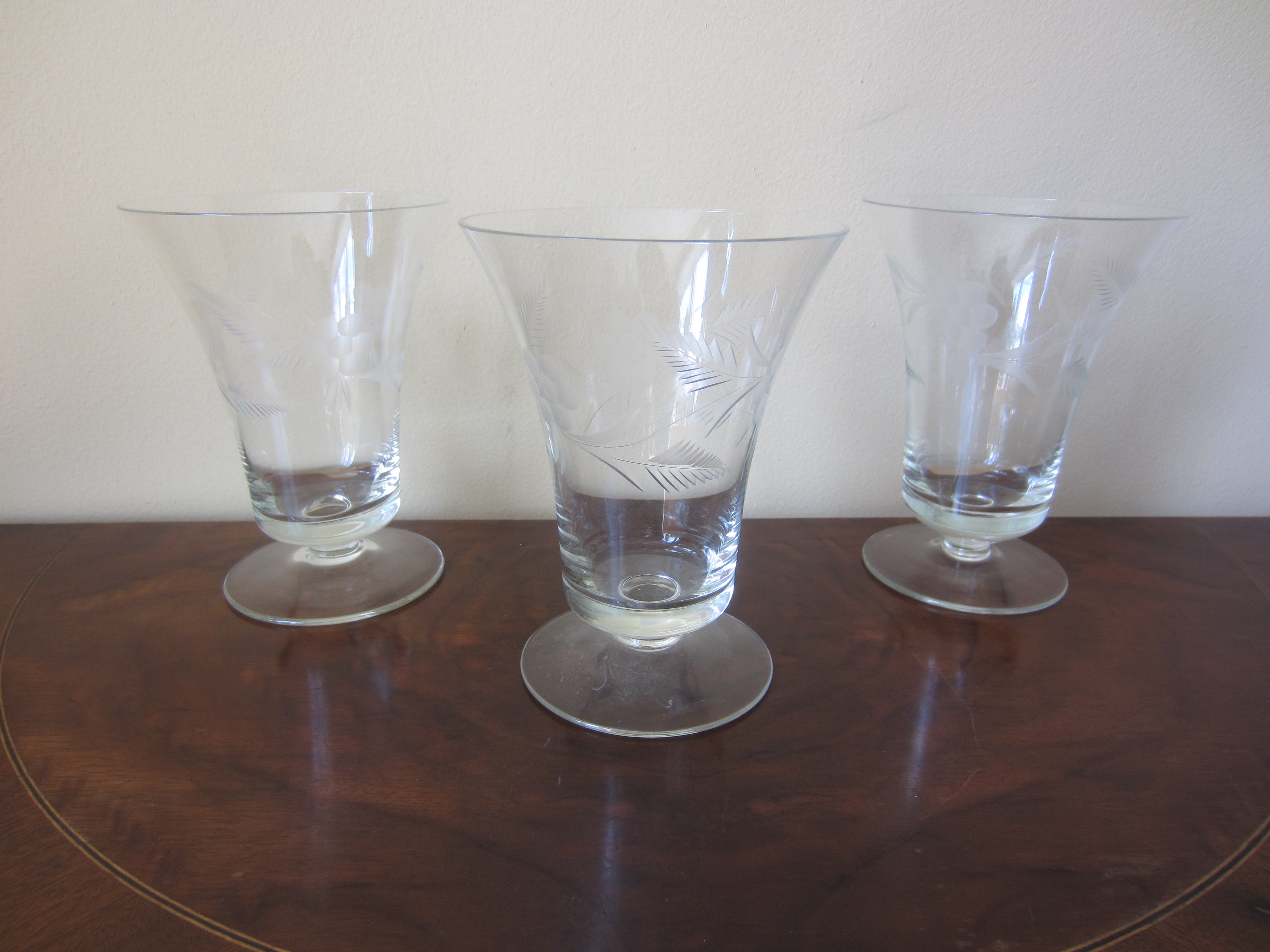 Set of 3 Crystal Parfait Glasses