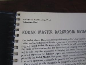 Kodak Master Darkroom Data Guide For Black and White 3rd Ed. 1965