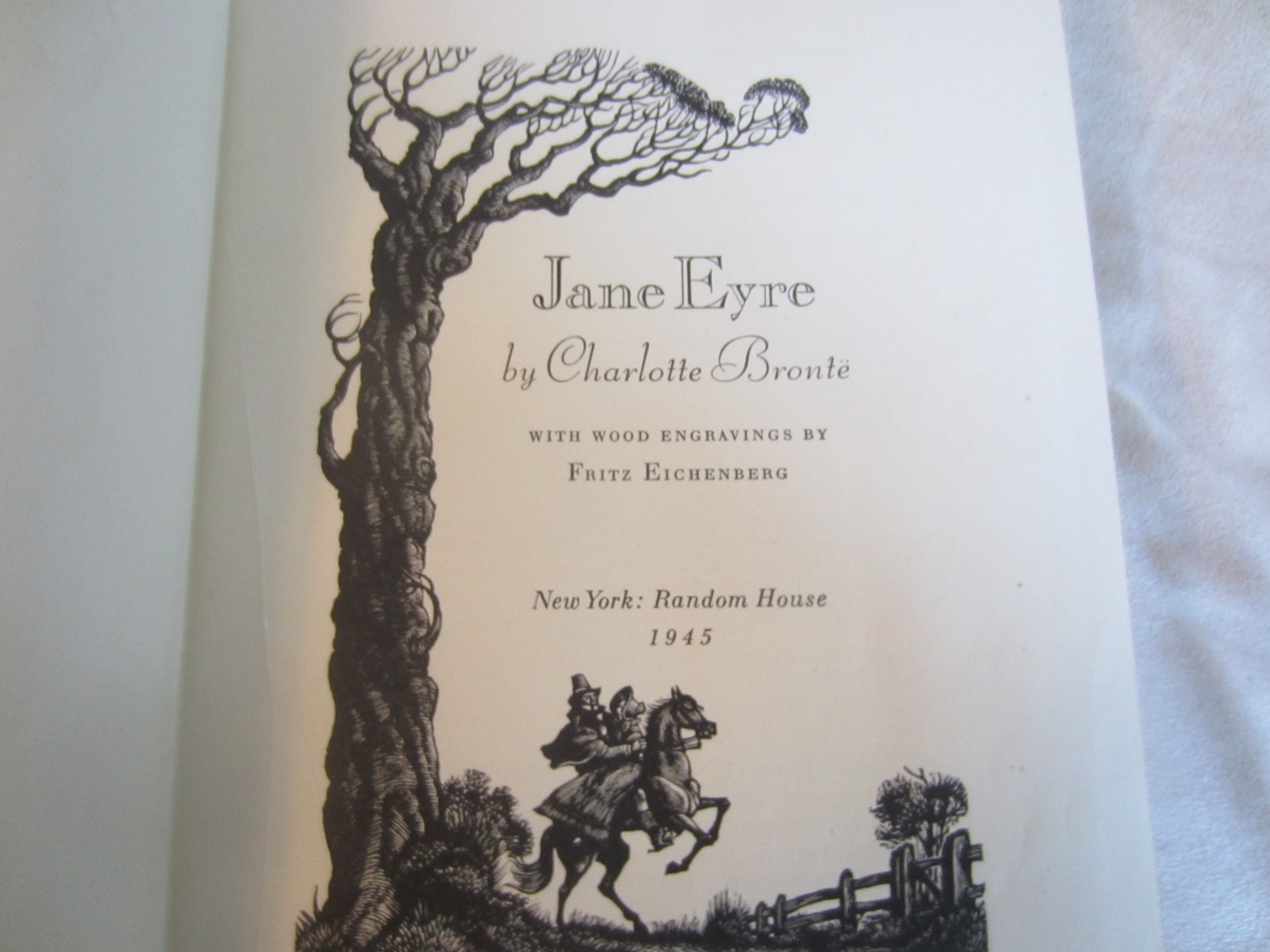 Jane Eyre & Wuthering Heights Bronte Random House 1945 Set Fritz Eichenberg
