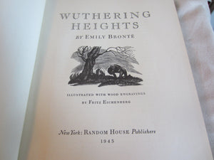 Jane Eyre & Wuthering Heights Bronte Random House 1945 Set Fritz Eichenberg